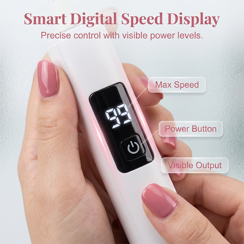 Electric nail drill with smart digital speed display