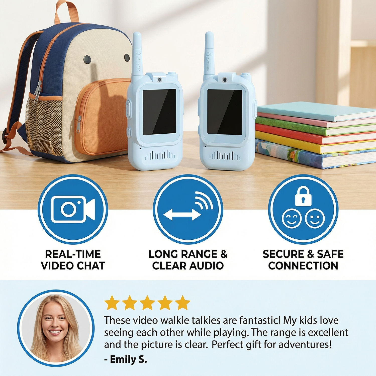 Kids video walkie talkie feature overview